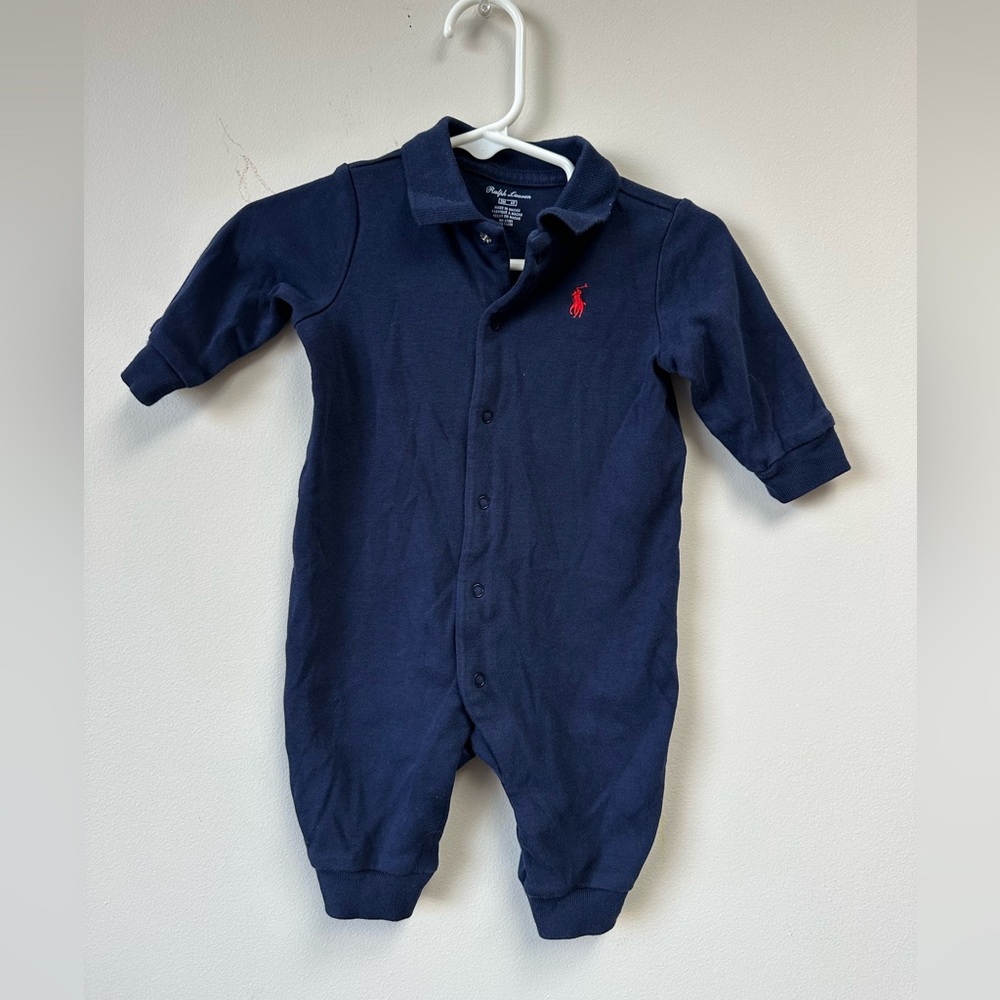 ✨3 for $20 kids only!✨ Ralph Lauren Navy One-Piece with Red Pony Embroidery